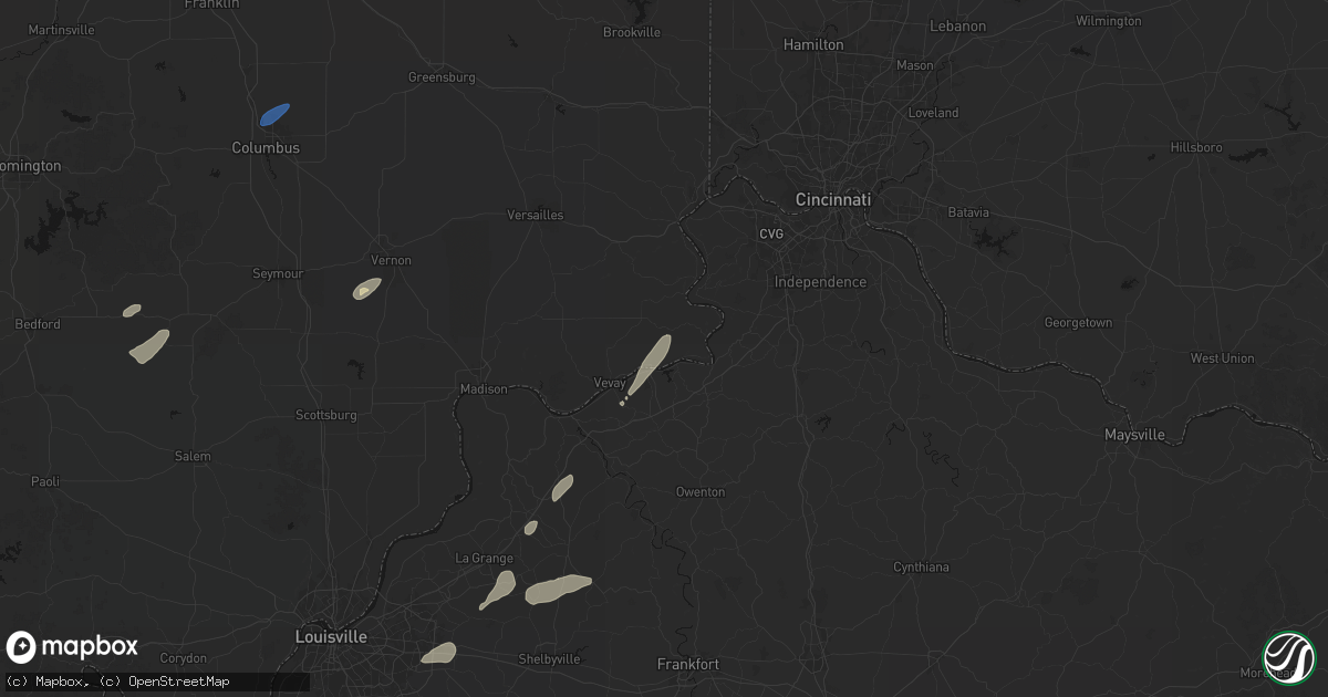 Hail map in Florence, IN on May 19, 2026