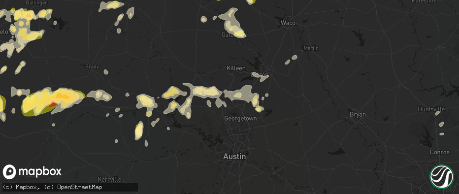 Hail map in Florence, TX on May 19, 2026