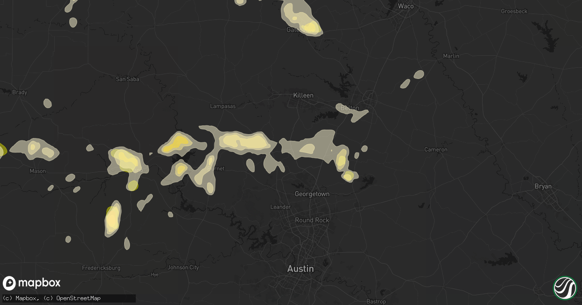 Hail map in Florence, TX on May 19, 2026