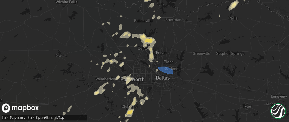 Hail map in Flower Mound, TX on May 19, 2026