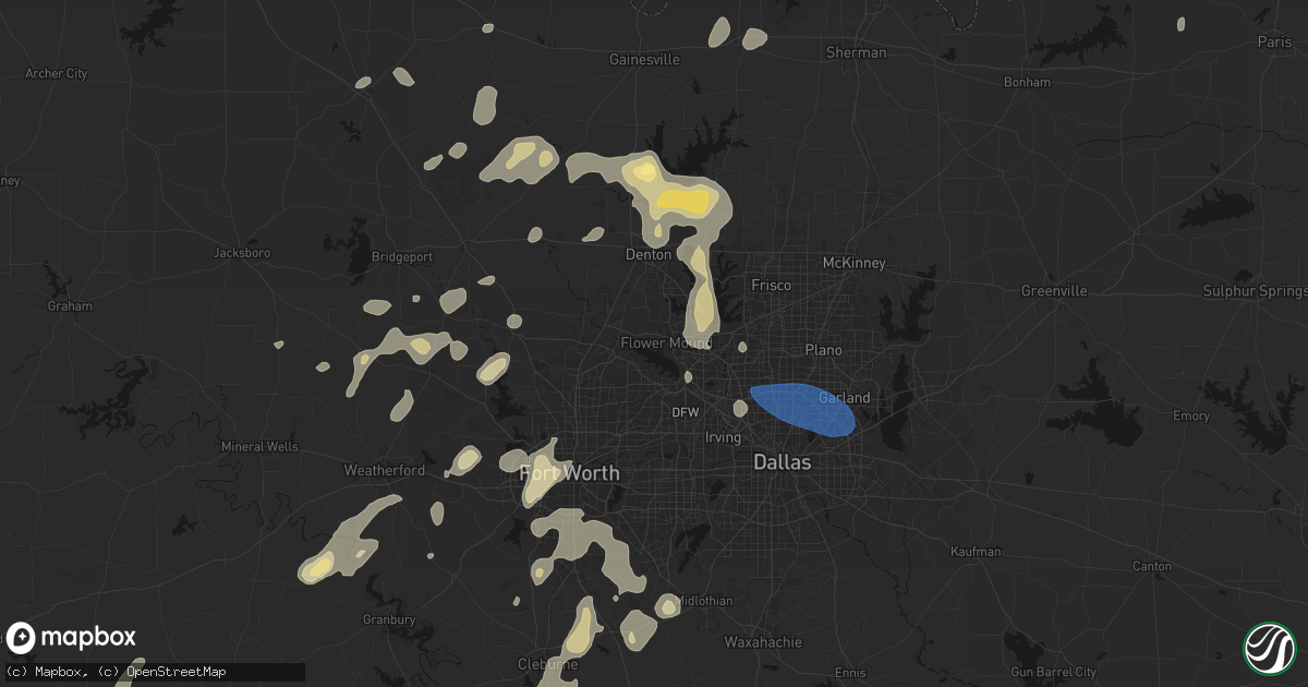 Hail map in Flower Mound, TX on May 19, 2026