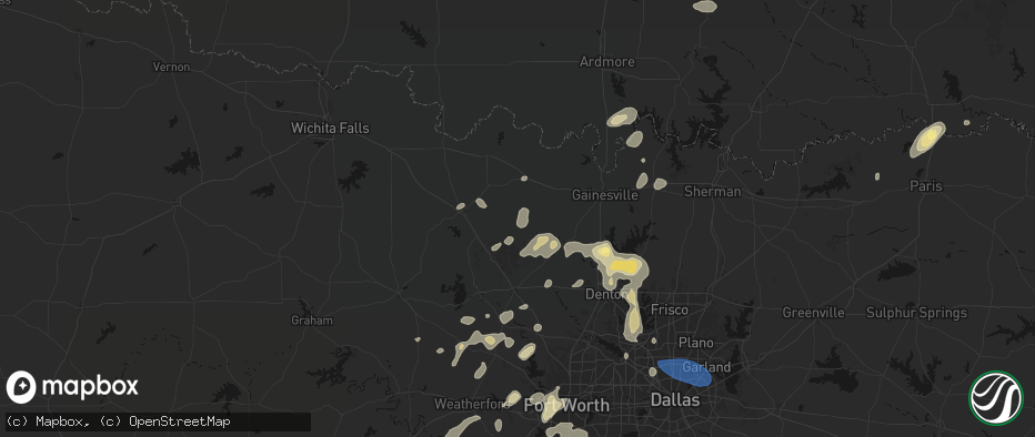 Hail map in Forestburg, TX on May 19, 2026