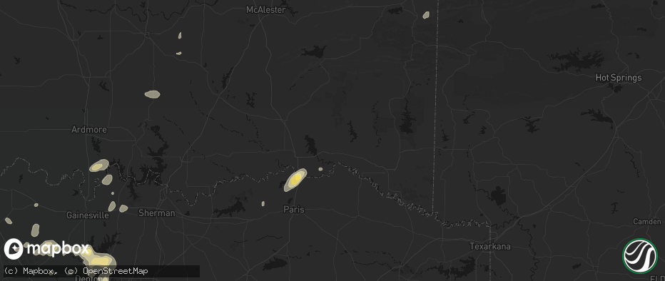 Hail map in Fort Towson, OK on May 19, 2026