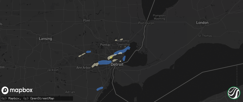 Hail map in Fraser, MI on May 19, 2026
