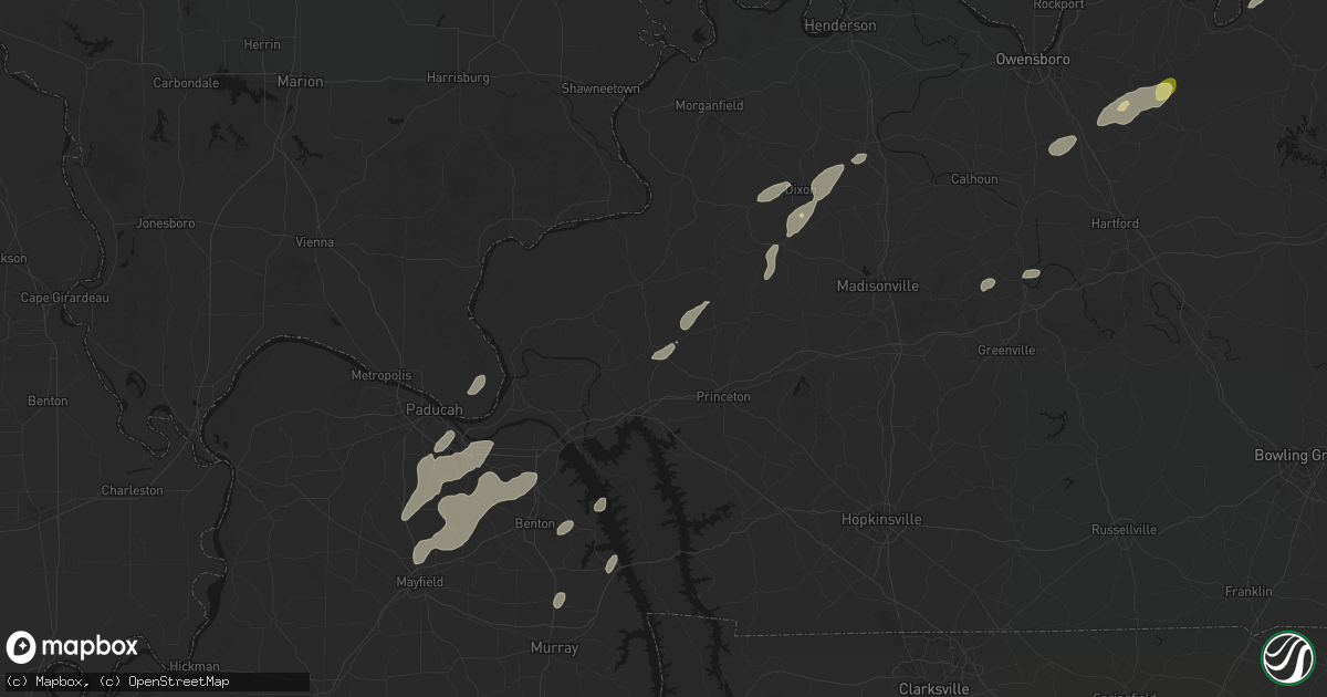 Hail map in Fredonia, KY on May 19, 2026