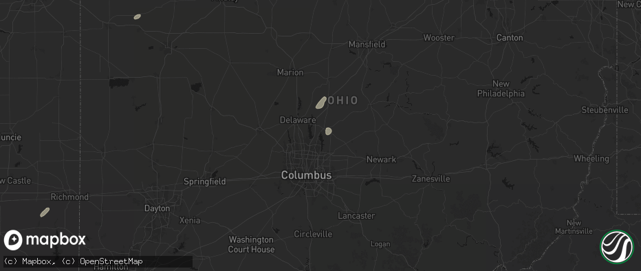 Hail map in Galena, OH on May 19, 2026