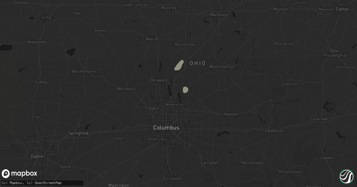 Hail map in Galena, OH on May 19, 2026