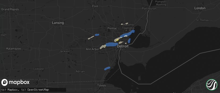 Hail map in Garden City, MI on May 19, 2026