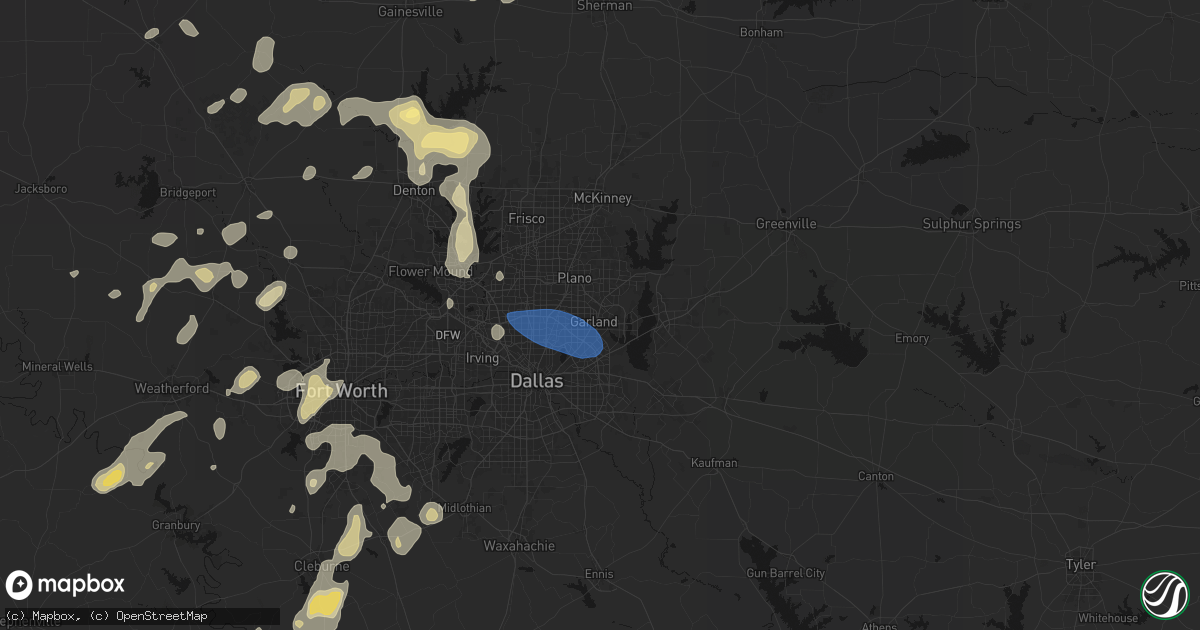 Hail map in Garland, TX on May 19, 2026