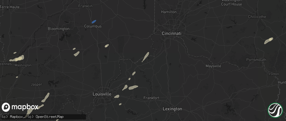 Hail map in Ghent, KY on May 19, 2026
