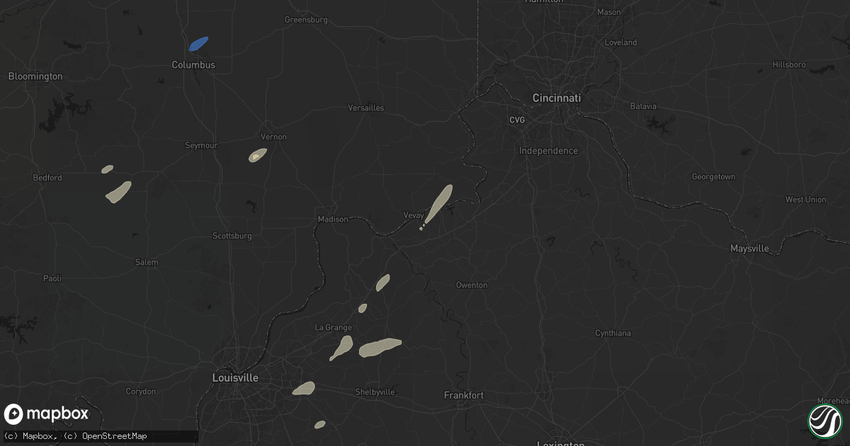 Hail map in Ghent, KY on May 19, 2026