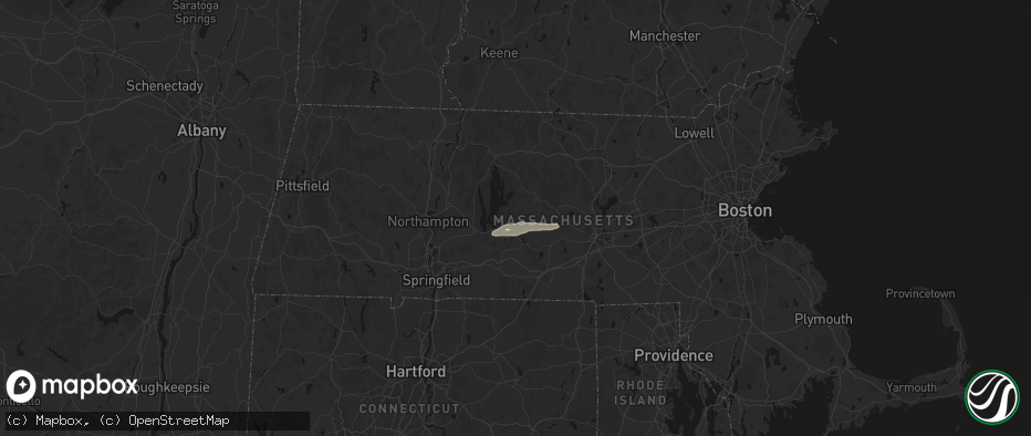 Hail map in Gilbertville, MA on May 19, 2026