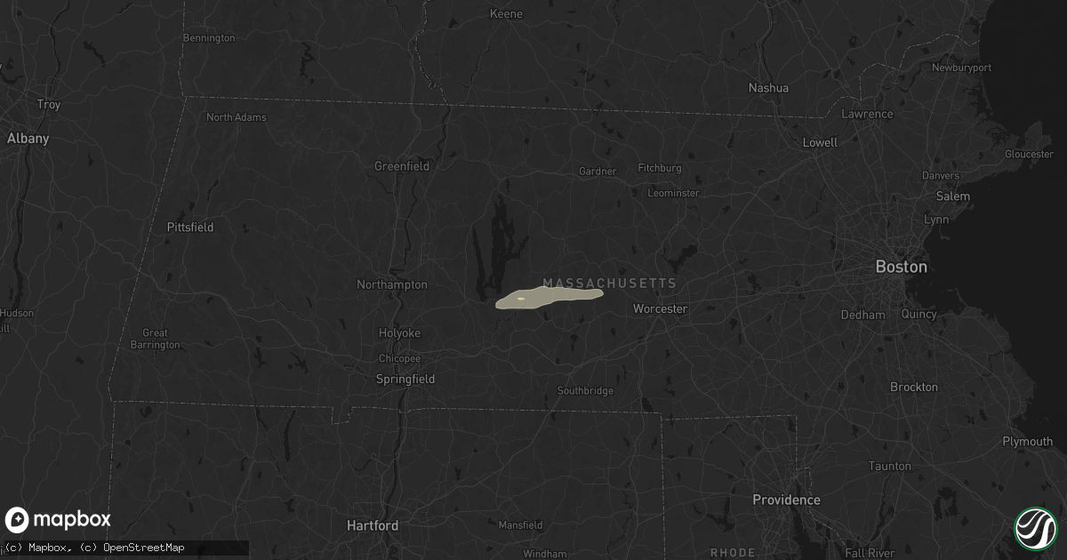 Hail map in Gilbertville, MA on May 19, 2026
