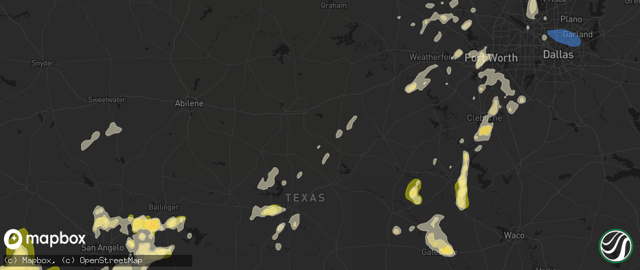 Hail map in Gorman, TX on May 19, 2026