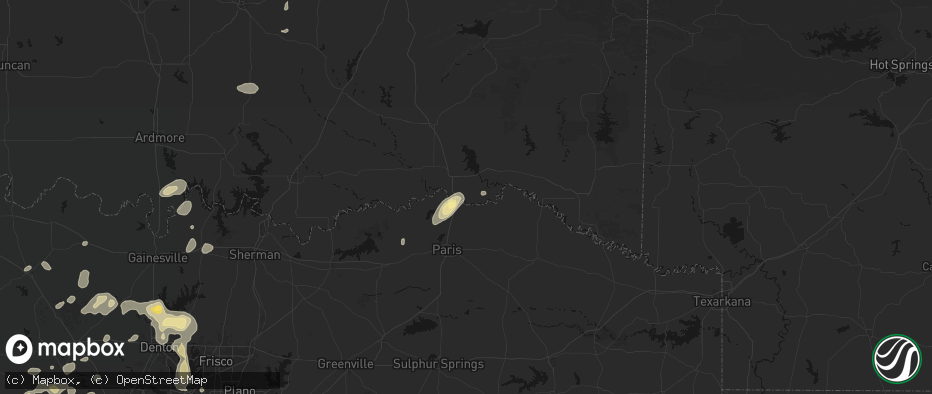 Hail map in Grant, OK on May 19, 2026