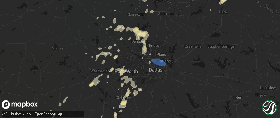Hail map in Grapevine, TX on May 19, 2026