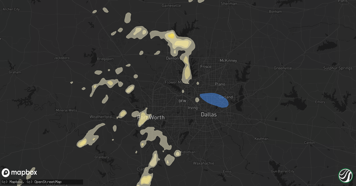 Hail map in Grapevine, TX on May 19, 2026