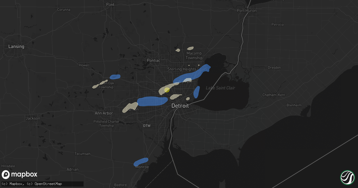 Hail map in Hamtramck, MI on May 19, 2026