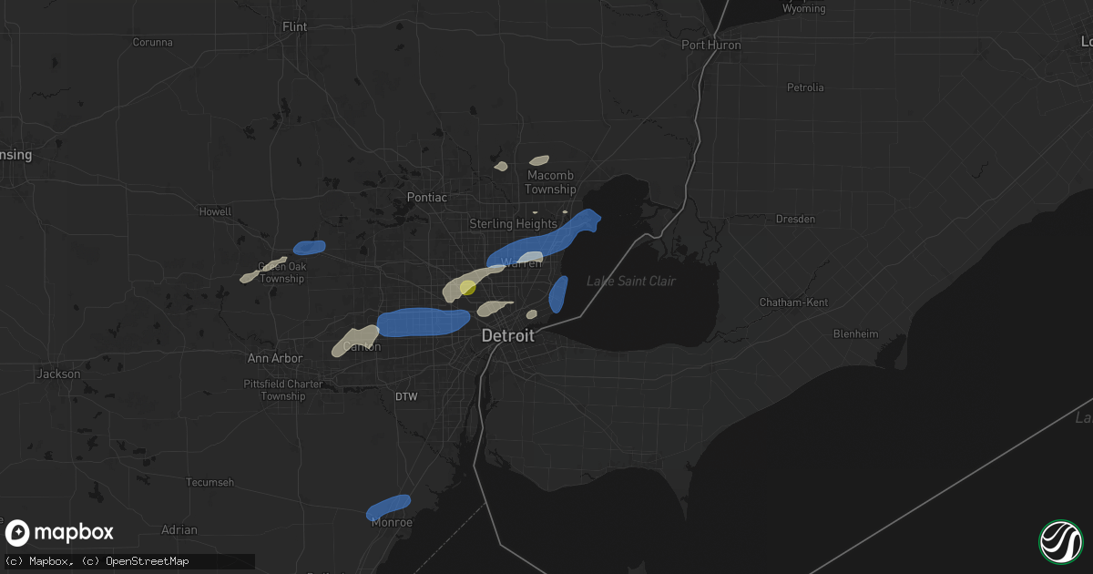 Hail map in Harper Woods, MI on May 19, 2026