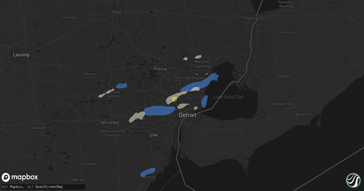 Hail map in Hazel Park, MI on May 19, 2026
