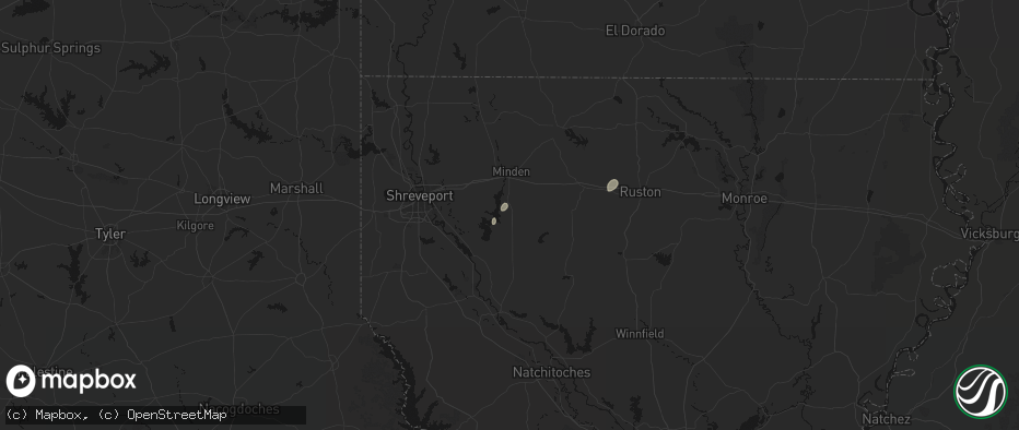 Hail map in Heflin, LA on May 19, 2026