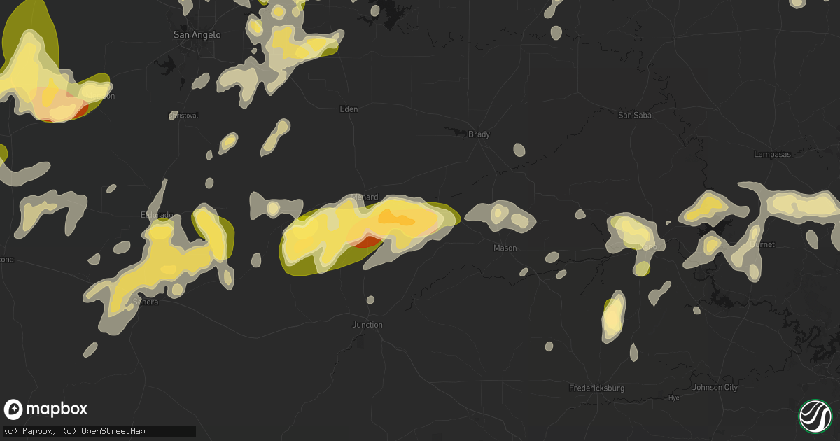 Hail map in Hext, TX on May 19, 2026