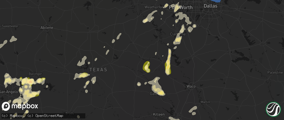 Hail map in Hico, TX on May 19, 2026