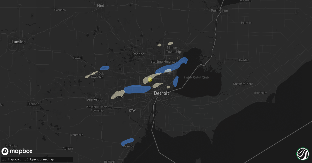 Hail map in Highland Park, MI on May 19, 2026