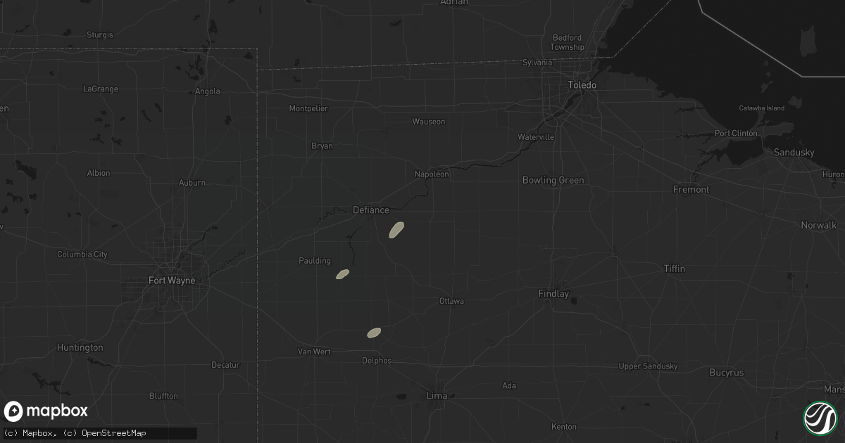 Hail map in Holgate, OH on May 19, 2026