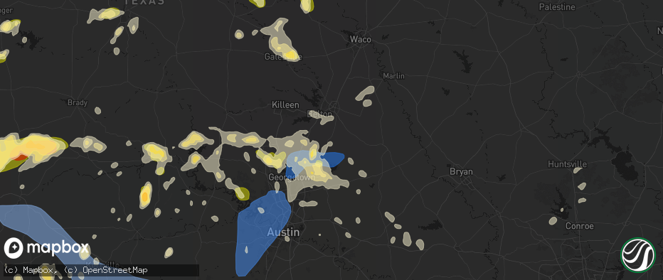 Hail map in Holland, TX on May 19, 2026