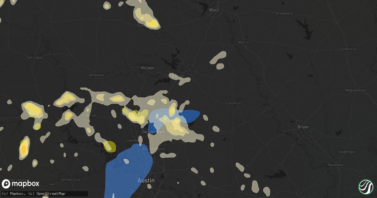 Hail map in Holland, TX on May 19, 2026