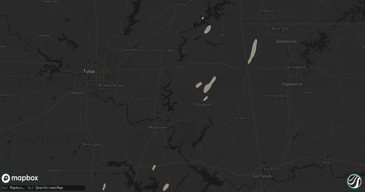 Hail map in Hulbert, OK on May 19, 2026