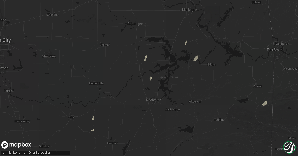 Hail map in Indianola, OK on May 19, 2026