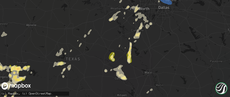 Hail map in Iredell, TX on May 19, 2026