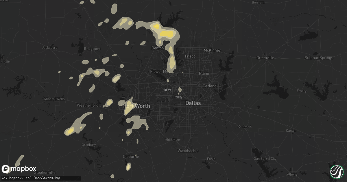 Hail map in Irving, TX on May 19, 2026