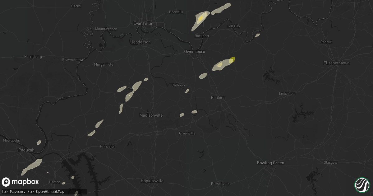 Hail map in Island, KY on May 19, 2026
