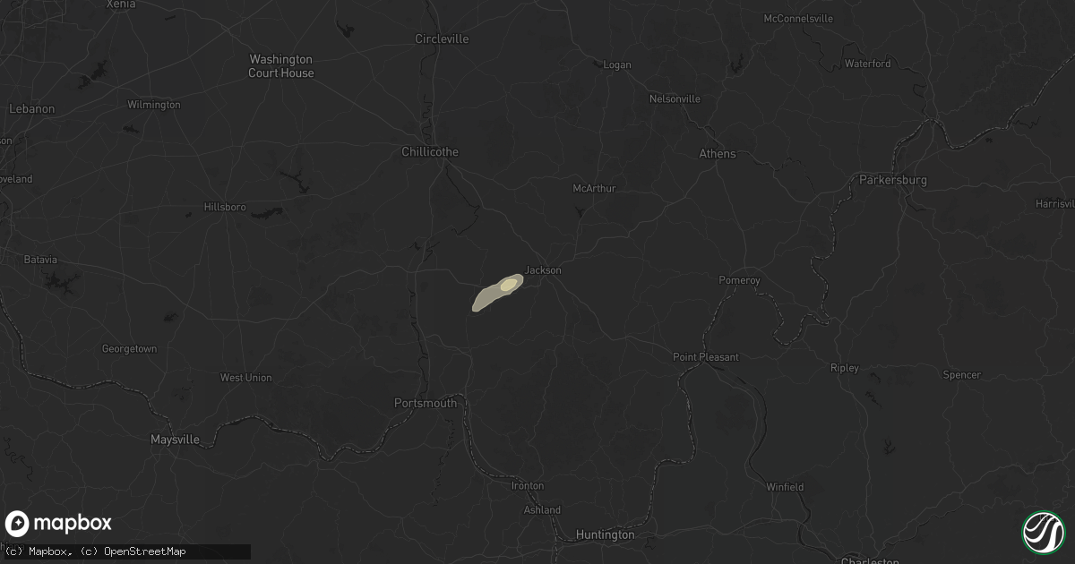 Hail map in Jackson, OH on May 19, 2026