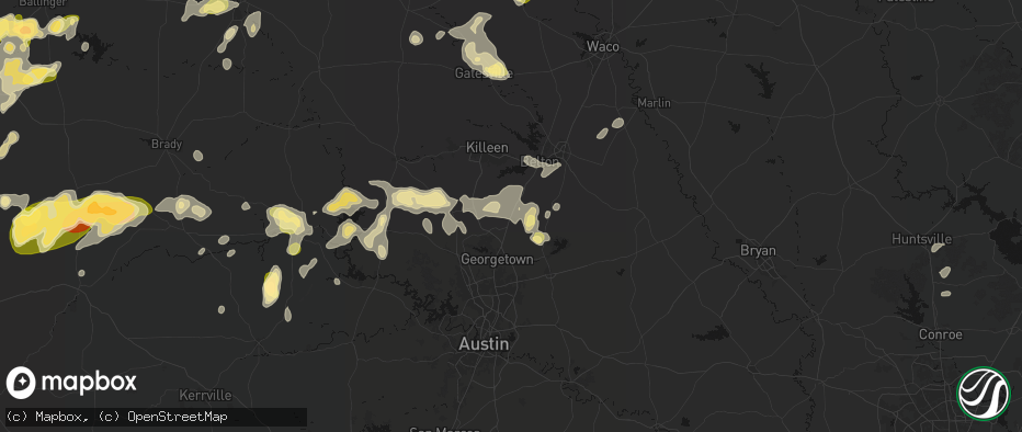 Hail map in Jarrell, TX on May 19, 2026
