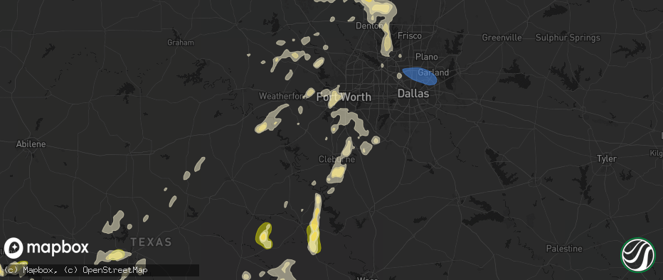 Hail map in Joshua, TX on May 19, 2026
