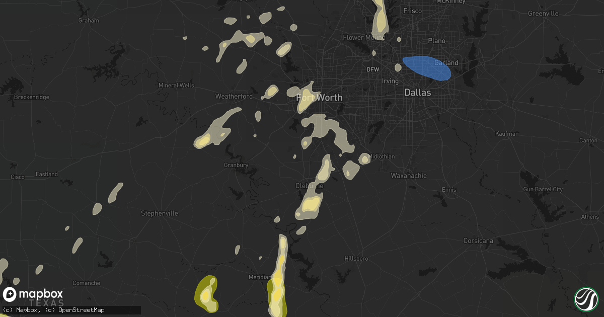 Hail map in Joshua, TX on May 19, 2026