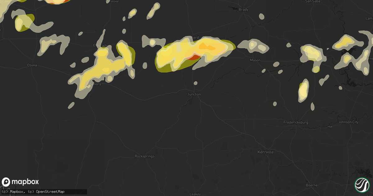 Hail map in Junction, TX on May 19, 2026