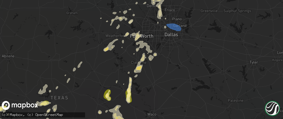 Hail map in Keene, TX on May 19, 2026