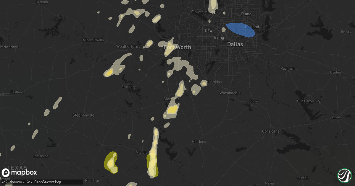 Hail map in Keene, TX on May 19, 2026
