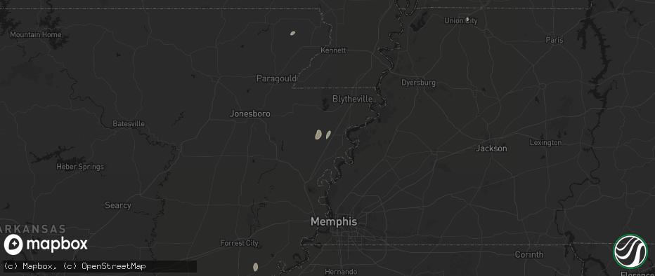 Hail map in Keiser, AR on May 19, 2026