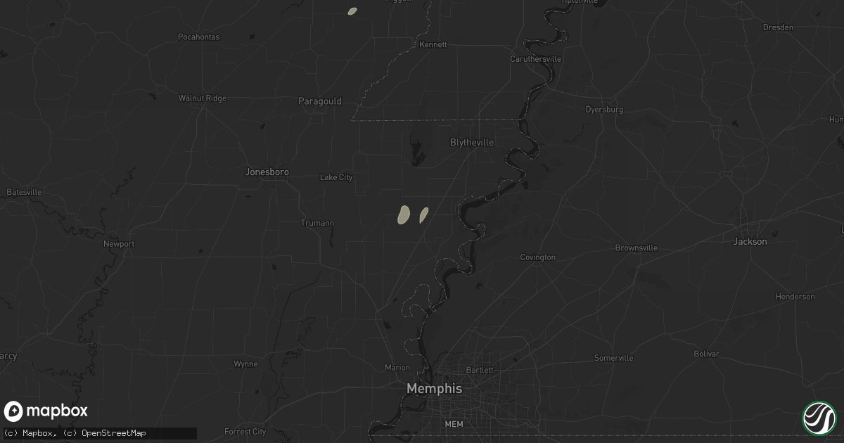Hail map in Keiser, AR on May 19, 2026