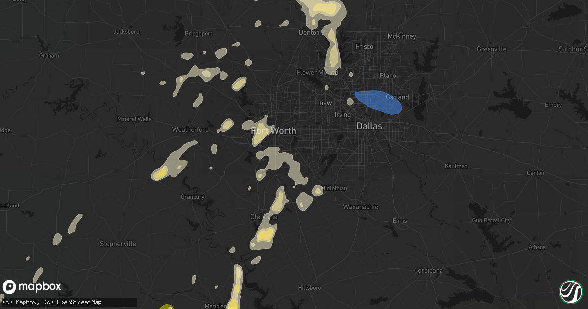Hail map in Kennedale, TX on May 19, 2026