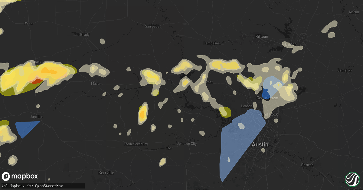Hail map in Kingsland, TX on May 19, 2026