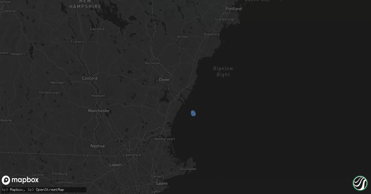 Hail map in Kittery Point, ME on May 19, 2026