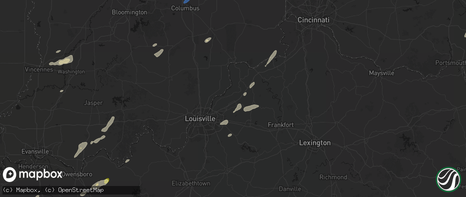 Hail map in La Grange, KY on May 19, 2026