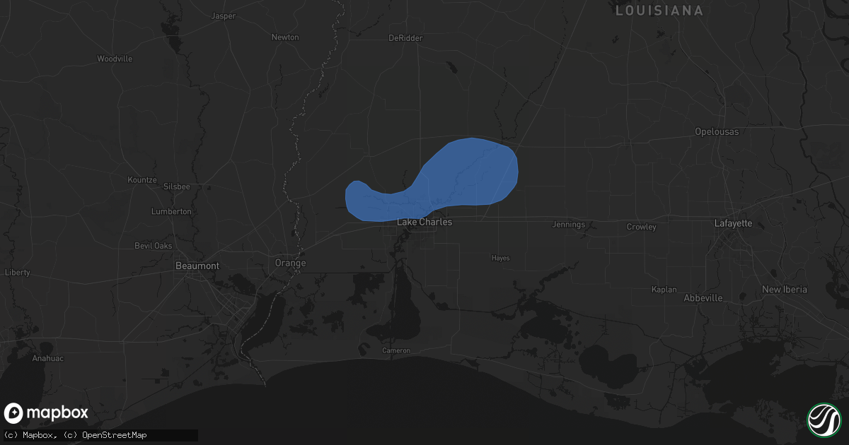 Hail map in Lake Charles, LA on May 19, 2026
